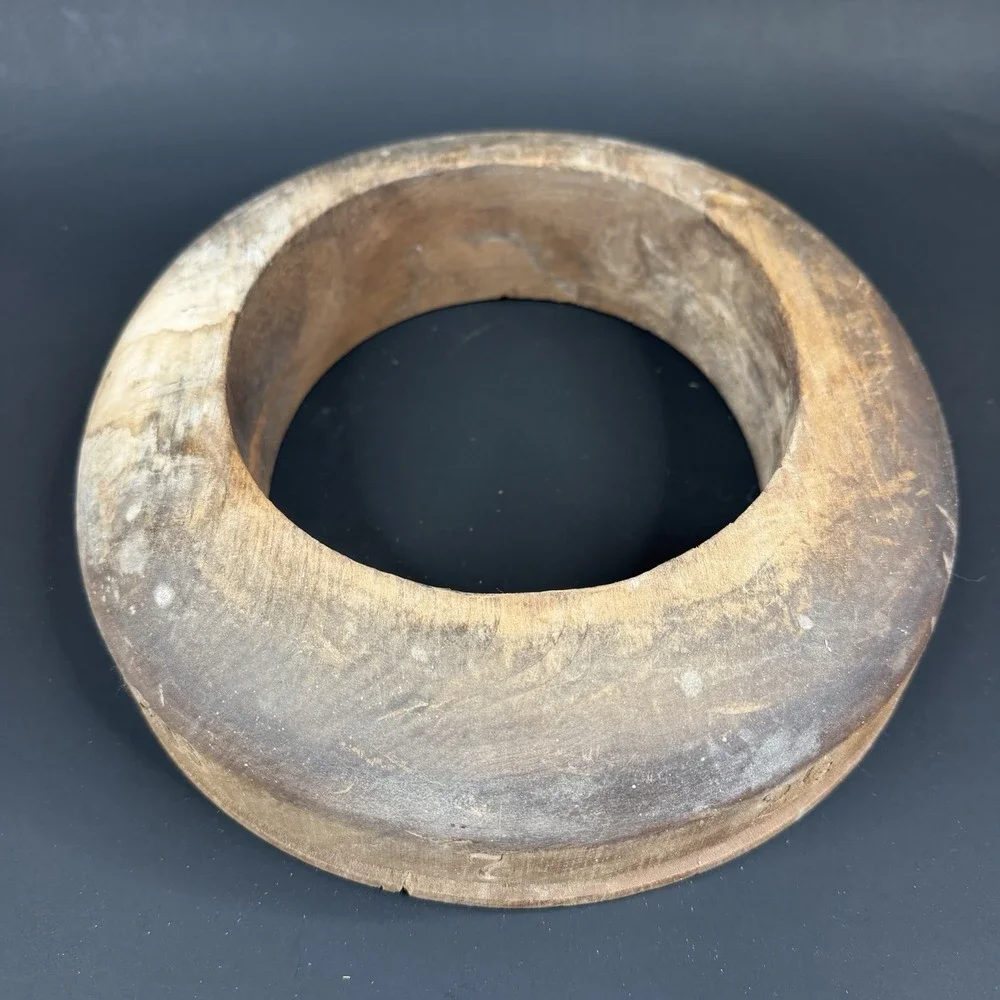 Antique Unmarked Wood Hat Block Millinery Hatters Brim Mold Form 7‎ 708
